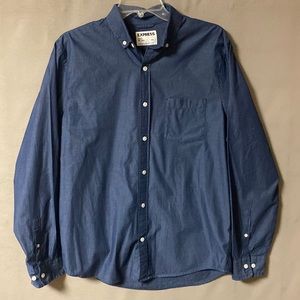 Express Classic Soft Wash Mens Long Sleeve Button Down Shirt Size M Color Blue